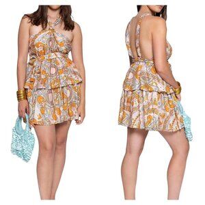 Sundress Jackie Dress XS Havana Aquarelle Boho Backless Mini NWT $185